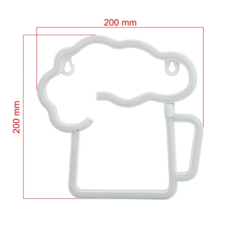 Neon LED "piwo", dekoracja LED 20x20cm zasilanie z baterii lub USB