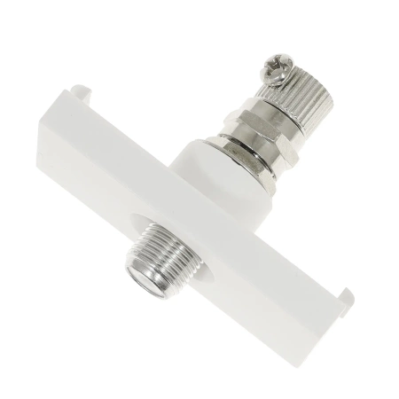 Moduł 1/2 - gniazdo antenowe SAT (typ F) - biały - kompatybilny z ramkami Tawoia Glass