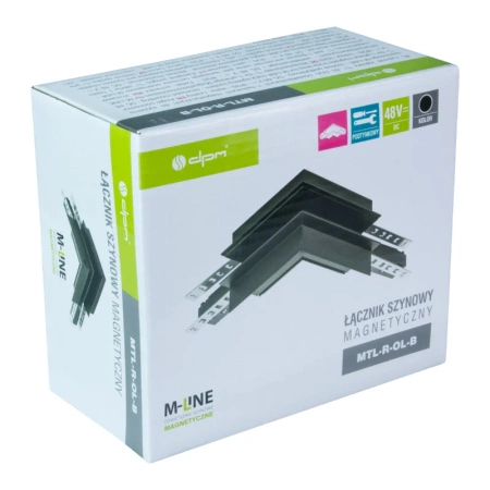 Łącznik kątowy do szyny magnetycznej zewnętrzny podtynkowy czarny M-LINE