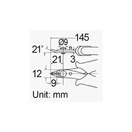 Szczypce tnące boczne obcinaczki Cu 2.3mm/stal 1.2mm, 145mm, Proskit 8PK-101KM