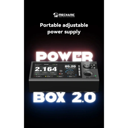 Zasilacz warsztatowy USB Power Box 2.0, 1,3–12 V, 45 W, regulowany, Mechanic