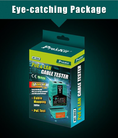 Tester LAN + PoE (RJ45, RJ11, RJ12), Proskit MT-7064