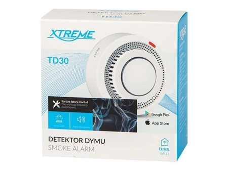 Czujnik dymu Wi-Fi Tuya, 2 x AAA, XTREME TD30