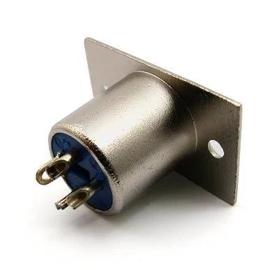 Gniazdo XLR męskie 3-pin montażowe chromowane