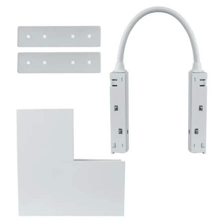 Łącznik kątowy do szyny magnetycznej pionowy natynkowy biały M-LINE