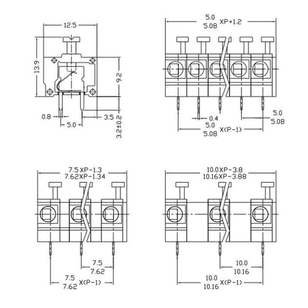 Złącze zatrzaskowe 4 pola, szybkozłącze instalacyjne TLZ24V, raster 5mm