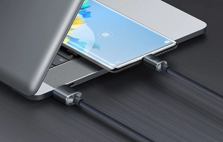 Kabel USB do USB-C 1.2m, szybkie ładowanie PD / QC 100W, czarny, Baseus Crystal Shine