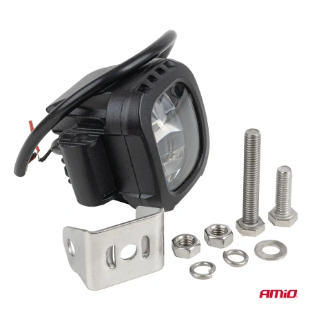 Lampa bezpieczeństwa LED do wózka widłowego – czerwona strefa bezpieczeństwa 10W, 10–80V, IP6K9K, AMIO 04868