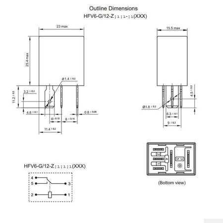 Przekaźnik samochodowy HFV6-G SPDT, 12V, 35A