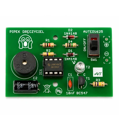 Pipek dręczyciel. Zabawny projekt elektroniczny z generatorem pisków. Zestaw DIY do nauki lutowania AVT EDU625
