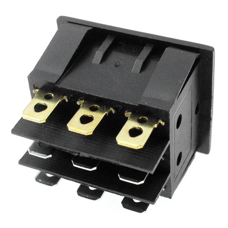 Włącznik ON-OFF klawiszowy potrójny KCD3-303L, czerwony, podświetlany