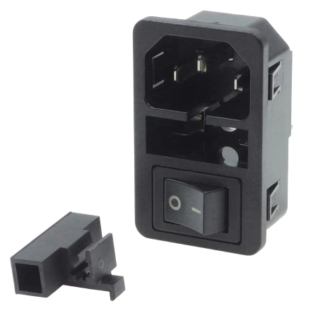Zintegrowane gniazdo zasilania 230V IEC, 10A, włącznik, bezpiecznik, RF-2004