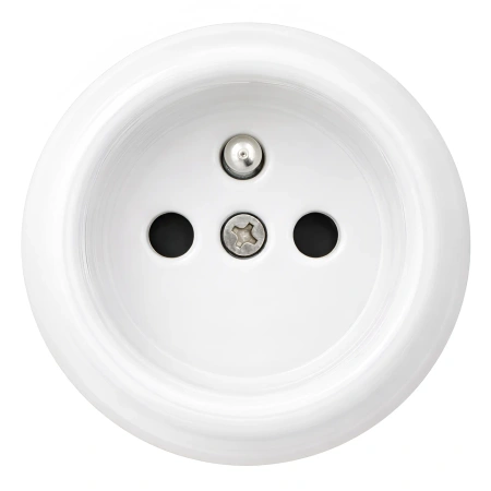 Gniazdko elektryczne z uziemieniem białe ceramiczne natynkowe - Ceramic Classic Loft