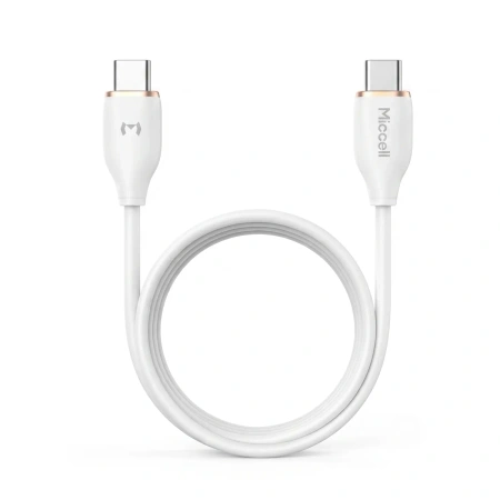 Kabel USB-C - USB-C, 100 W, 1,5 m, biały, Miccell, MIC-004050
