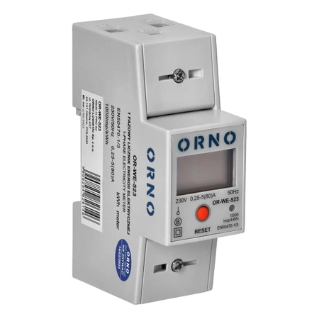 Watomierz, Licznik energii 1-fazowy 80A, RS485, na szynę DIN, ORNO WE523