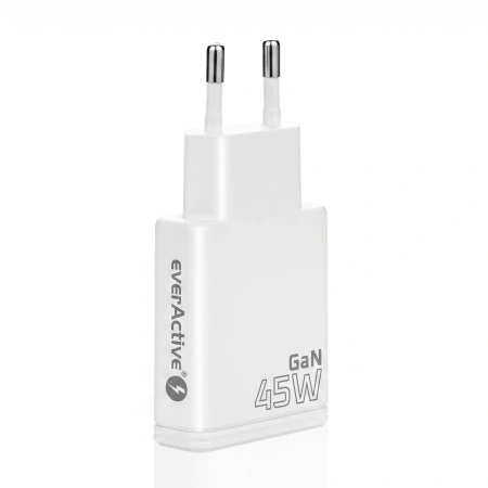 Ładowarka sieciowa GaN 45W 2x USB-C PD - super slim everActive SC-465Q