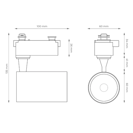 Oświetlenie szynowe X-LINE - zestaw: 3x reflektor LED 5W + 1m szyna + złączki, kolor czarny
