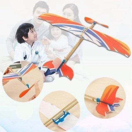 Model samolotu z napędem gumowym 410mm - Samolot dla dzieci - gumówka