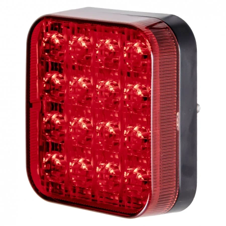 Lampa przeciwmgielna LED prostokątna L2503 12/24V IP67 R10 R148 – czerwona 16 LED