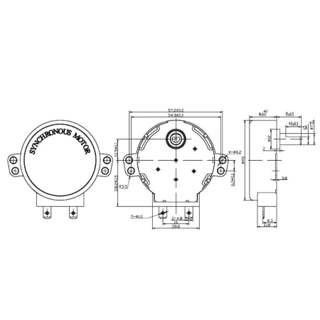 Silnik talerza mikrofalówki SM-16T 30 V AC, 50/60 Hz 5/6 obr./min