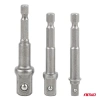 Zestaw 3 adapterów do wkrętarki z trzpieniem 1/4" HEX na nasadki 1/4", 3/8" i 1/2" - AMiO 04933