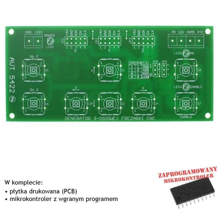 3-osiowy generator CNC, PCB i mikroprocesor do projektu AVT5422