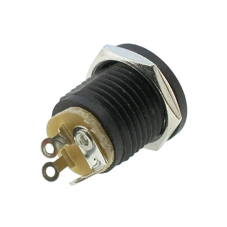 Gniazdo zasilania DC 2,5/5,5 mm, do lutowania przewodów, nakrętka mocująca w komplecie, PR1