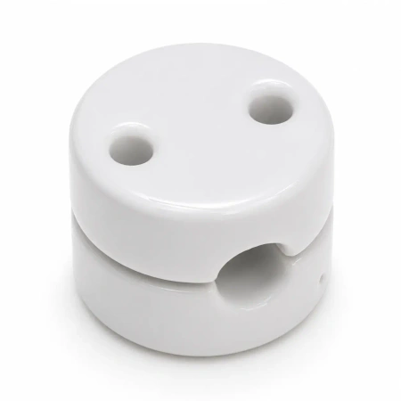 Uchwyt kabla ceramiczny biały 28×18 mm na 1 przewód - Ceramic Classic Loft