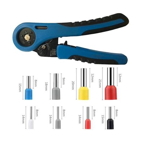 Zestaw tulejek, końcówek kablowych izolowanych 1200szt + zaciskarka, E6223