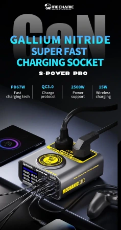 Super szybka stacja ładowania 135W GaN S-POWER PRO Mechanic