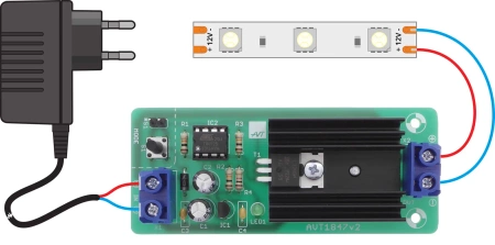 Sterownik taśm LED z 10 efektami świetlnymi - KIT AVT 1847