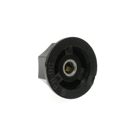 Gałka z kołnierzem do potencjometru na oś 6mm - 33x17mm - z bakelitu, czarna