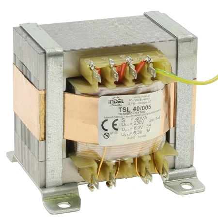 Transformator sieciowy lampowy TSL 40/005, 2 × 6,3 V, Indel
