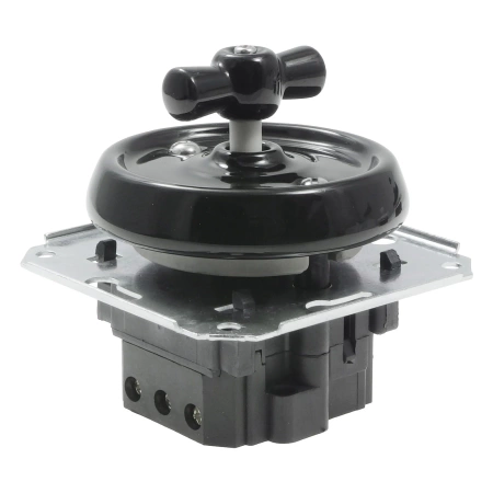 Włącznik światła schodowy obrotowy ceramiczny, okrągły podtynkowy czarny Ceramic Loft