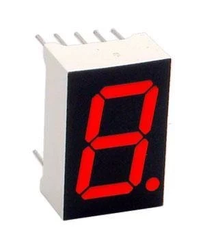 Wyświetlacz LED 7 segmentowy 1'' 25.4mm, 1 znak, czerwony, WA 635nm