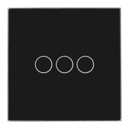 Włącznik potrójny Smart 600W WiFi i Bluetooth - dotykowy szklany panel czarny - podtynkowy - TAWOIA Smart Home