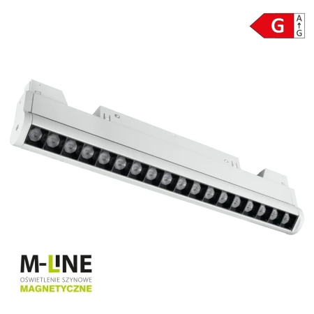 Reflektor szynowy magnetyczny liniowy regulowany 18W 1400lm 4000K biały M-LINE