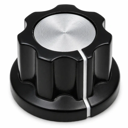 Gałka do potencjometru na oś 6mm - 19x14mm - z bakelitu, czarna - GBC19