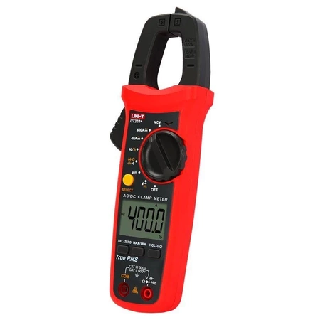Miernik cęgowy Uni-T UT-203+, 400 A AC/DC, szczęki 28 mm, True RMS, NCV