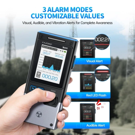 Detektor promieniowania jonizującego FNIRSI GC-03 – miernik pola elektrycznego, magnetycznego i radiacji (Geiger)