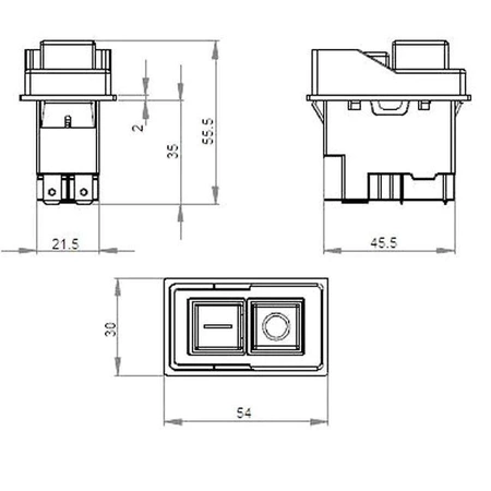 Wyłącznik elektromagnetyczny CK21 5pin 16A/250V do wiertarek stołowych