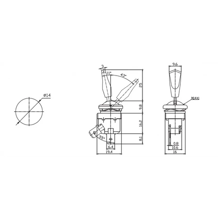 Przełącznik samochodowy ASW-22 12V/20A on-off