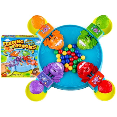 Gra planszowa: karmienie żabek, 28 kulek