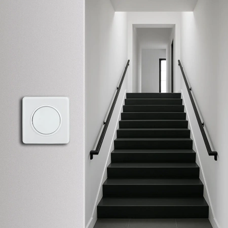 Włącznik światła schodowy, montaż podtynkowy, kolor biały OVAL Electromalt, OVA1007W