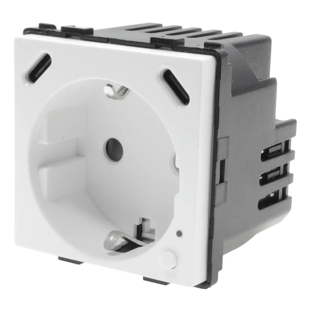 Moduł - Gniazdko pojedyncze Schuko, 2x USB-C 20W - watomierz - ZigBee, biały - Tawoia Glass