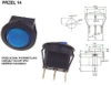 Przełącznik kołyskowy okrągły podświetlany 3-pin 6A 230V niebieski