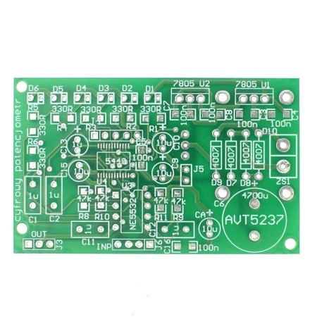 Cyfrowy potencjometr audio z impulsatorem, PCB do projektu AVT5237