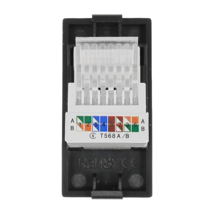 Moduł 1/2 - gniazdo RJ45 Ethernet Cat6 - czarny - kompatybilny z ramkami Tawoia Glass