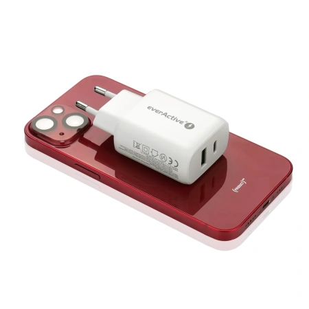 Ładowarka USB, ładowarka sieciowa, szybkie ładowanie QC3.0 + USB-C PD PPS 25W, everActive SC-370Q