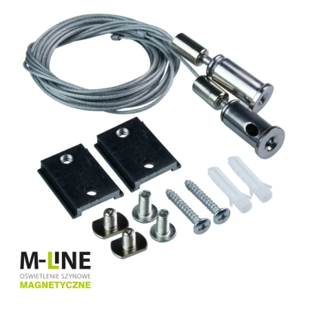 Zestaw linkowy do szyn magnetycznych do montażu podwieszanego, czarny M-LINE